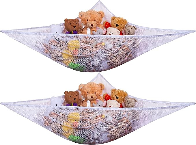 Jumbo Toy Hammock, White - Organize Stuffed Animals and Children's Toys with this Mesh Hammock. G... | Amazon (US)