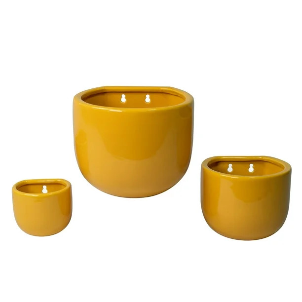 Better Homes & Gardens 4/6/8inch Wall Planters, Yellow, 3-Pack | Walmart (US)