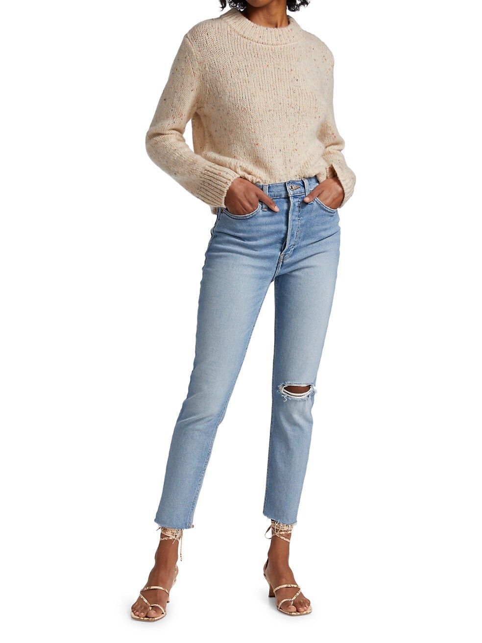 Delia Flecked Wool-Blend Sweater | Saks Fifth Avenue