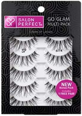Salon Perfect Go Glam Lashes Multi Pack Eyelashes, 614 Black, 5 Pairs | Amazon (US)