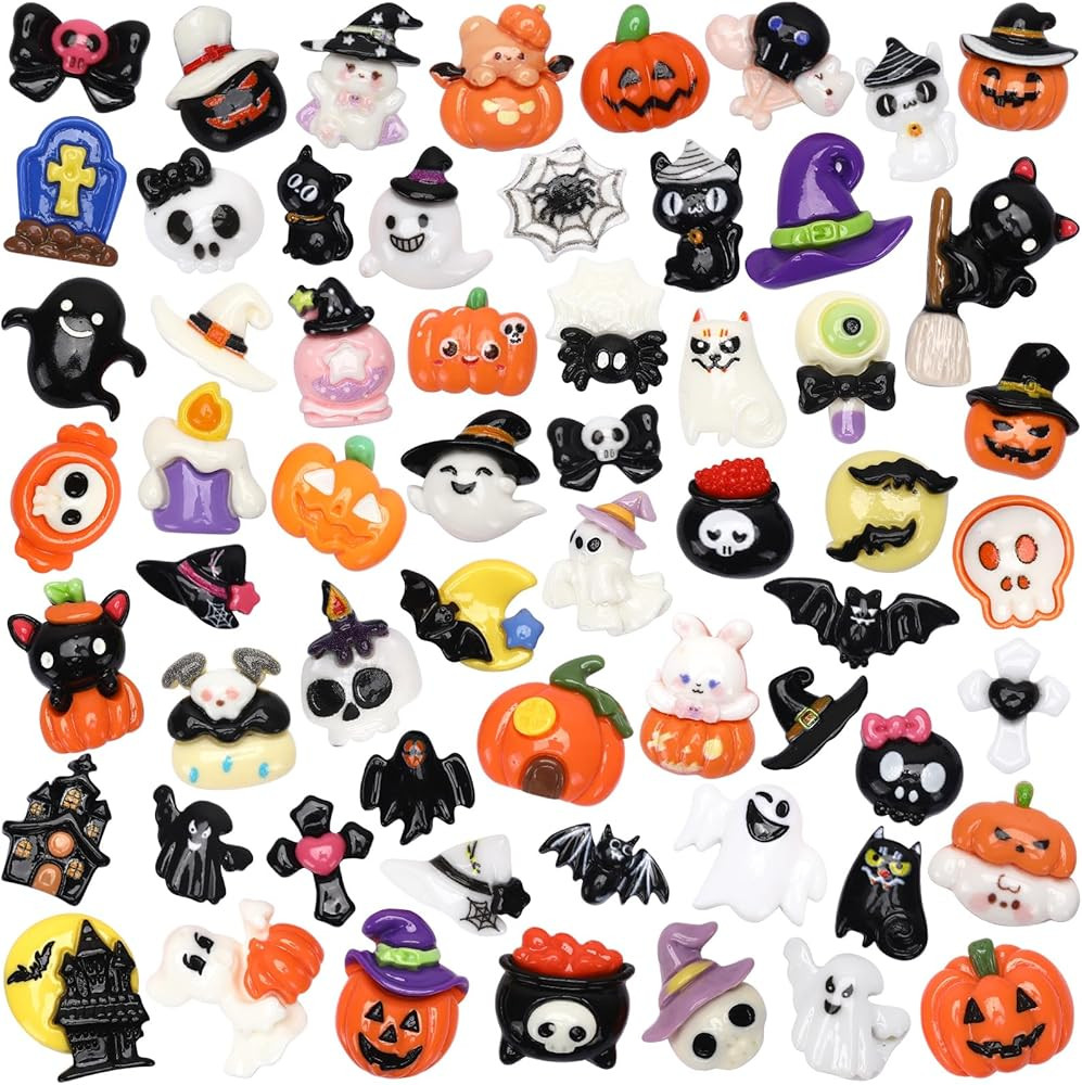 DTOFOOT 60 Pcs Mini Halloween Resin Charms, 60 Styles Miniature Ornaments Flatback Resin Charms B... | Amazon (CA)