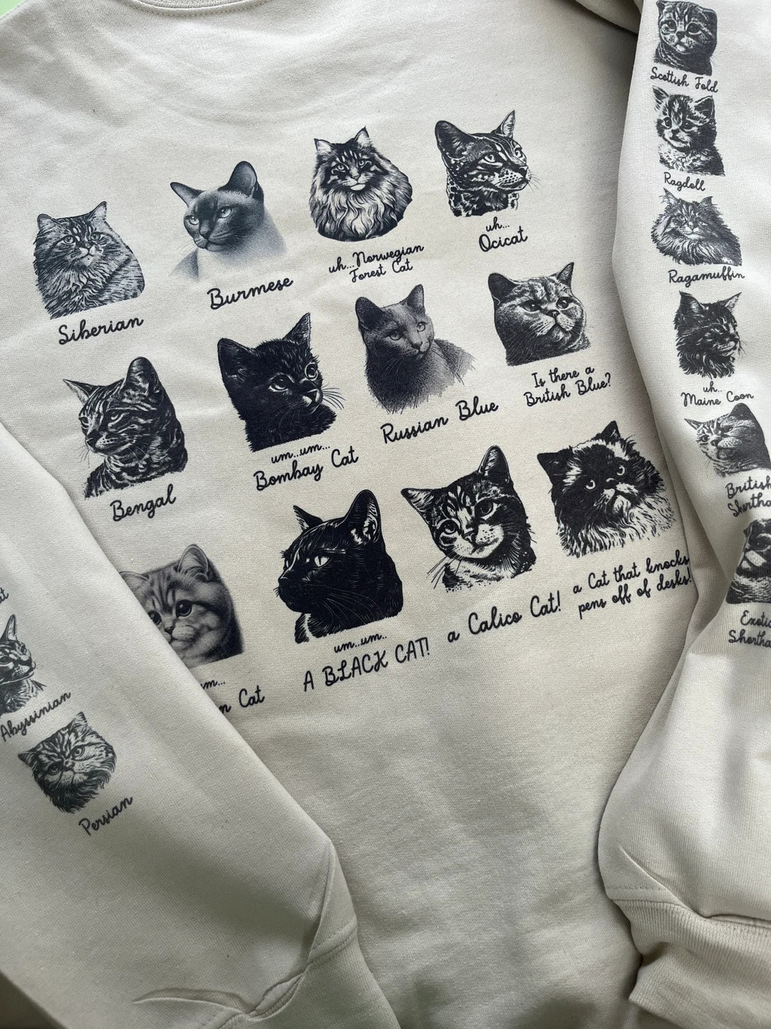 Karma is Cat Breeds TS Cat Sweatshirt Midnights Sweater Retro Magazine Style - Etsy | Etsy (US)