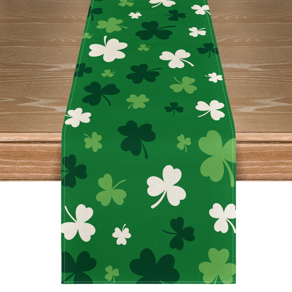 Sm:)e Green Shamrock St. Patrick's Day Table Runner 13x72 Inch | Walmart (US)