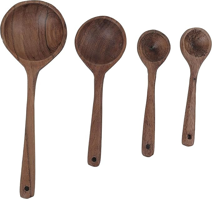 Measuring Spoon Set of 4 - Spoons Wood Measuring Tea Coffee Spoons for Kitchen Baking Cooking Ute... | Amazon (US)