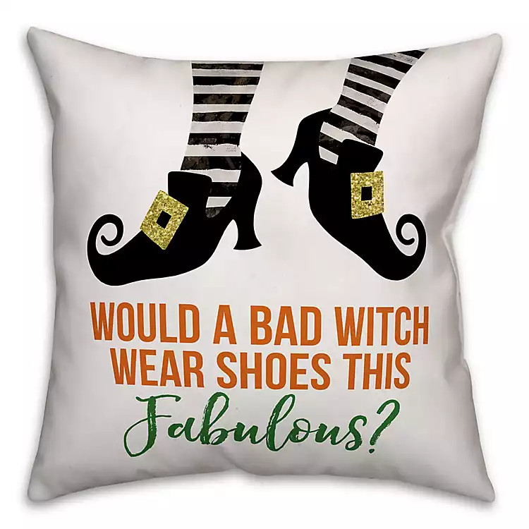 Witch Shoes Reversible Halloween Pillow | Kirkland's Home