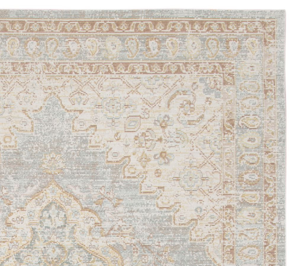 Reef Easy Care Synthetic Rug, 7'10&amp;quot; x 10'6&amp;quot;, Gray/Ivory | Pottery Barn (US)