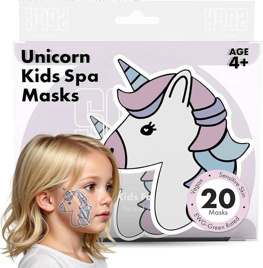 Unicorn Kids Face Masks Skincare Set(10packs), Organic, Vegan & Kid Safe Skin Care Ages 4+, Cute ... | Amazon (US)