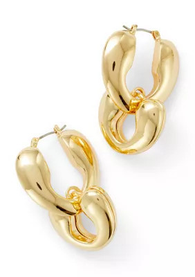 GUESS Intertwined Hoop Drop Earrings, Gold | Belk