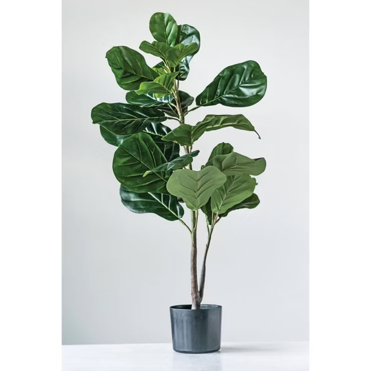 3' Artificial Faux Fiddle Fig Leaf Plant Tree in Pot - 3R Studios | Target