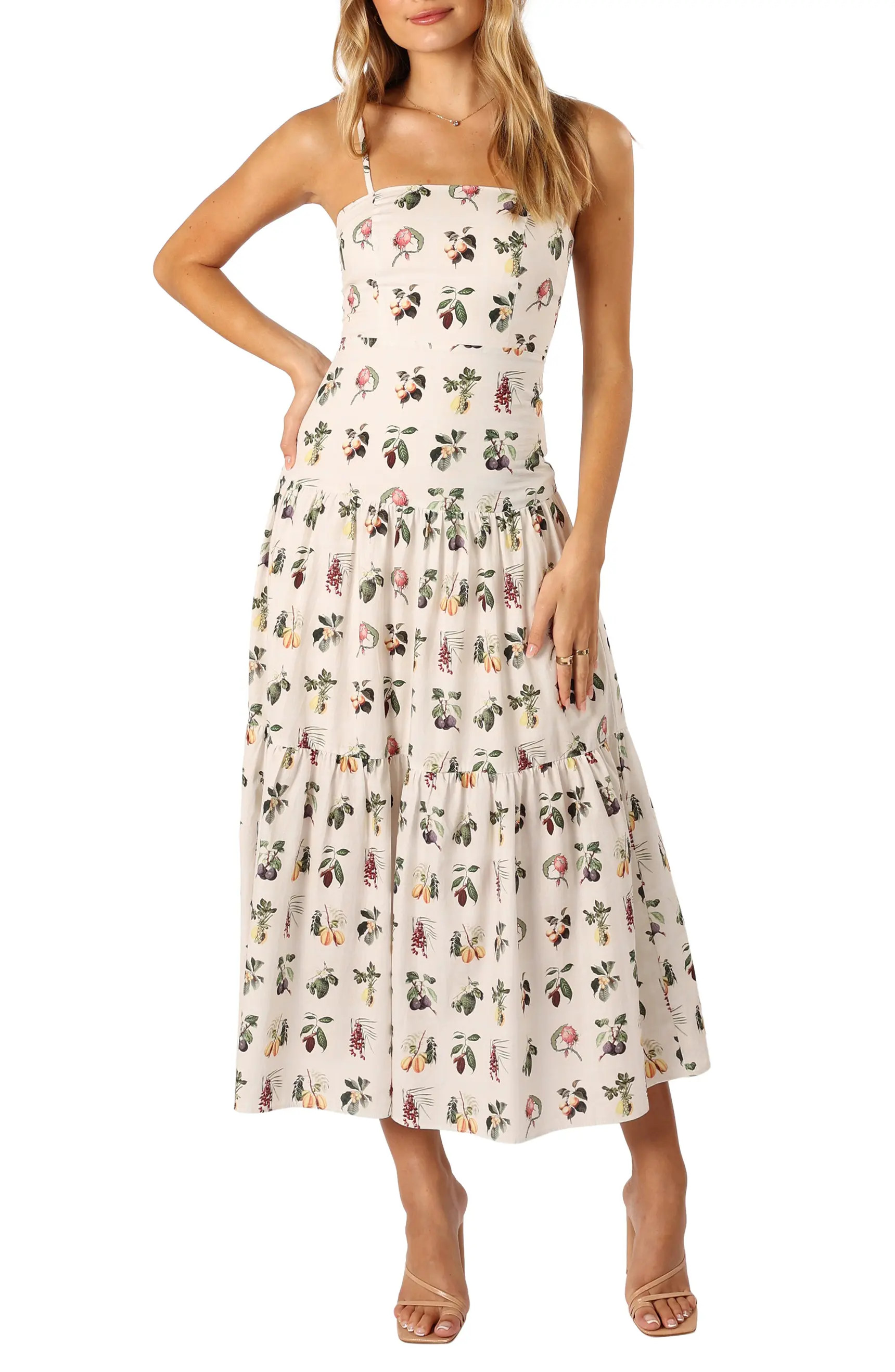 Petal & Pup Botanique Fruit Print Cotton Midi Sundress | Nordstrom | Nordstrom