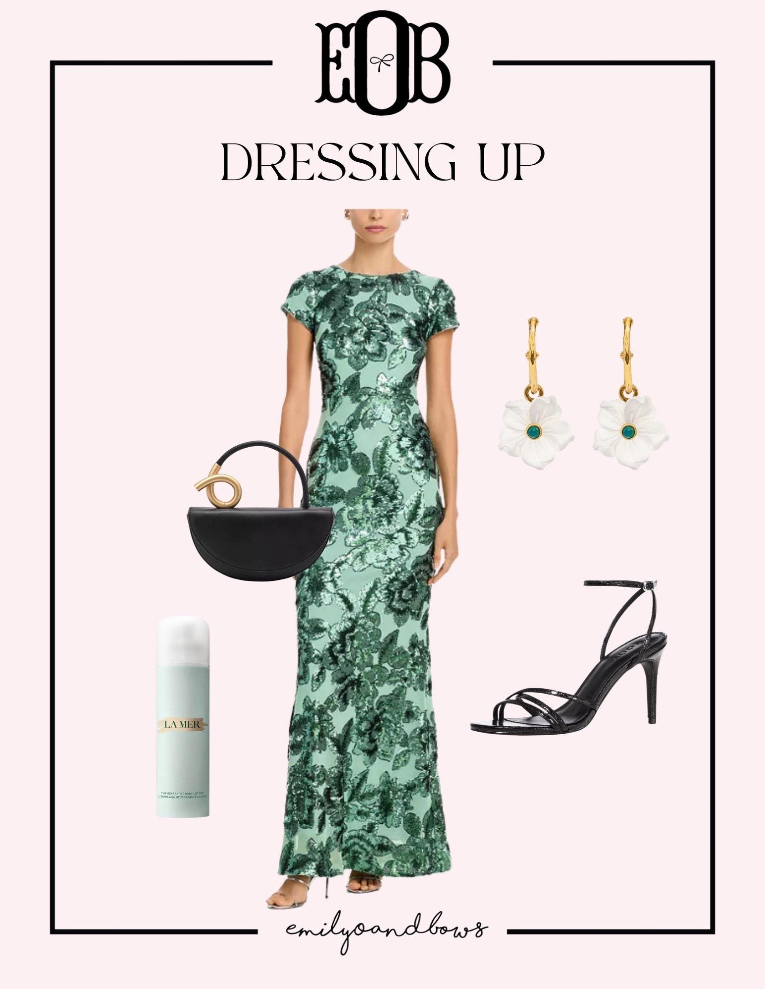 Spring or summer formal wedding guest dress look! 