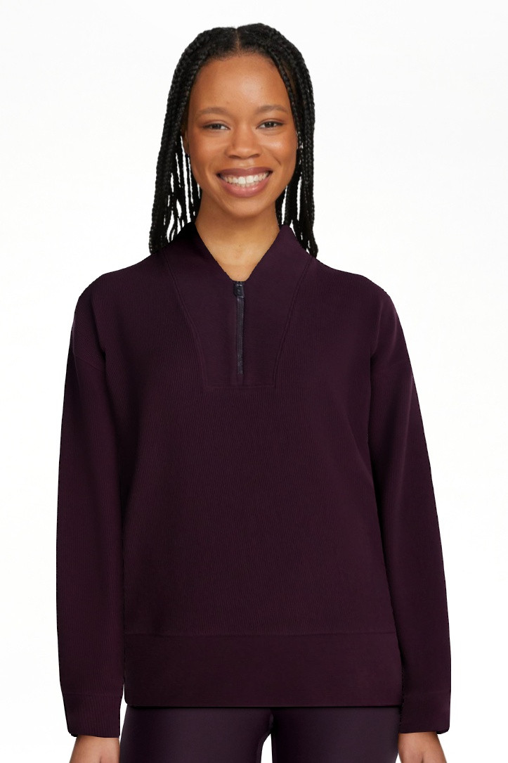 Avia Women's and Women's Plus Ribbed Ottoman Quarter Zip Sweatshirt, Sizes XS-4X | Walmart (US)