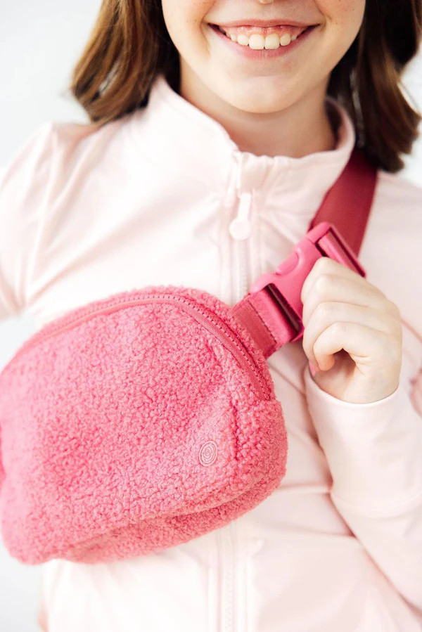Pink Fleece Belt Bag | Mila & Rose