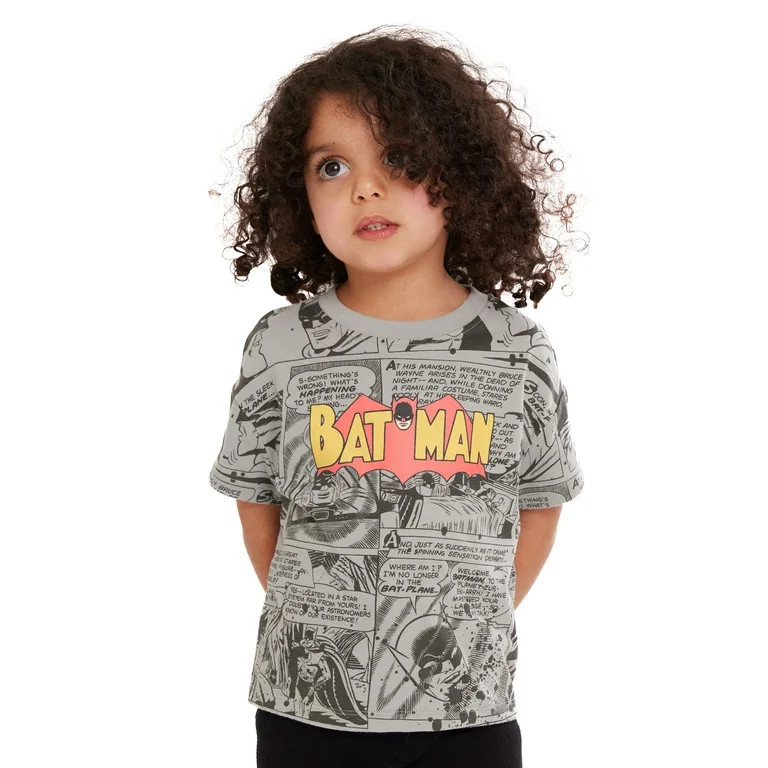 Batman Toddler Boys Comic Short Sleeve Crewneck T-Shirt, Sizes 12M-5T - Walmart.com | Walmart (US)