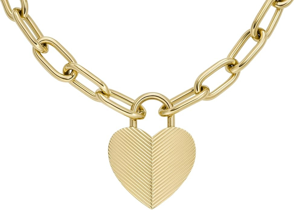 Fossil Women's Gold-Tone Stainless Steel Pendant Chain Necklace for Women | Amazon (US)