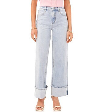 1. STATE Mid Rise Wide Leg Roll Cuff Denim Jeans | Dillard's | Dillard's
