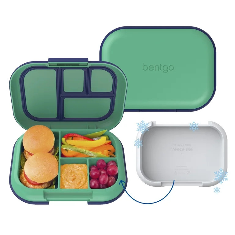 Bentgo Chill Kids Leak-Proof Lunch Box - 4-Compartment Bento Box with Built-In Ice Pack, 3.3 Cup ... | Walmart (US)