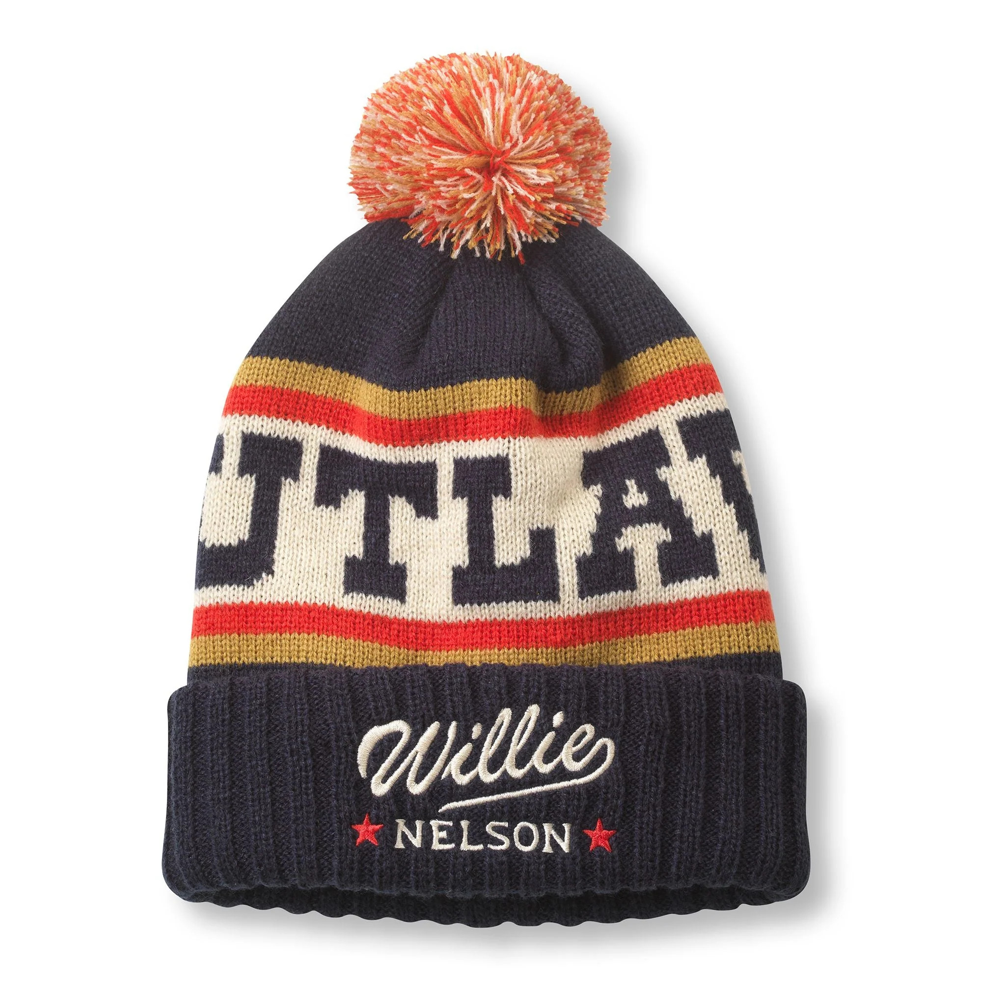 Pillow Line Knit Pom Pom Beanie \u2013 Willie Nelson | Shop.app