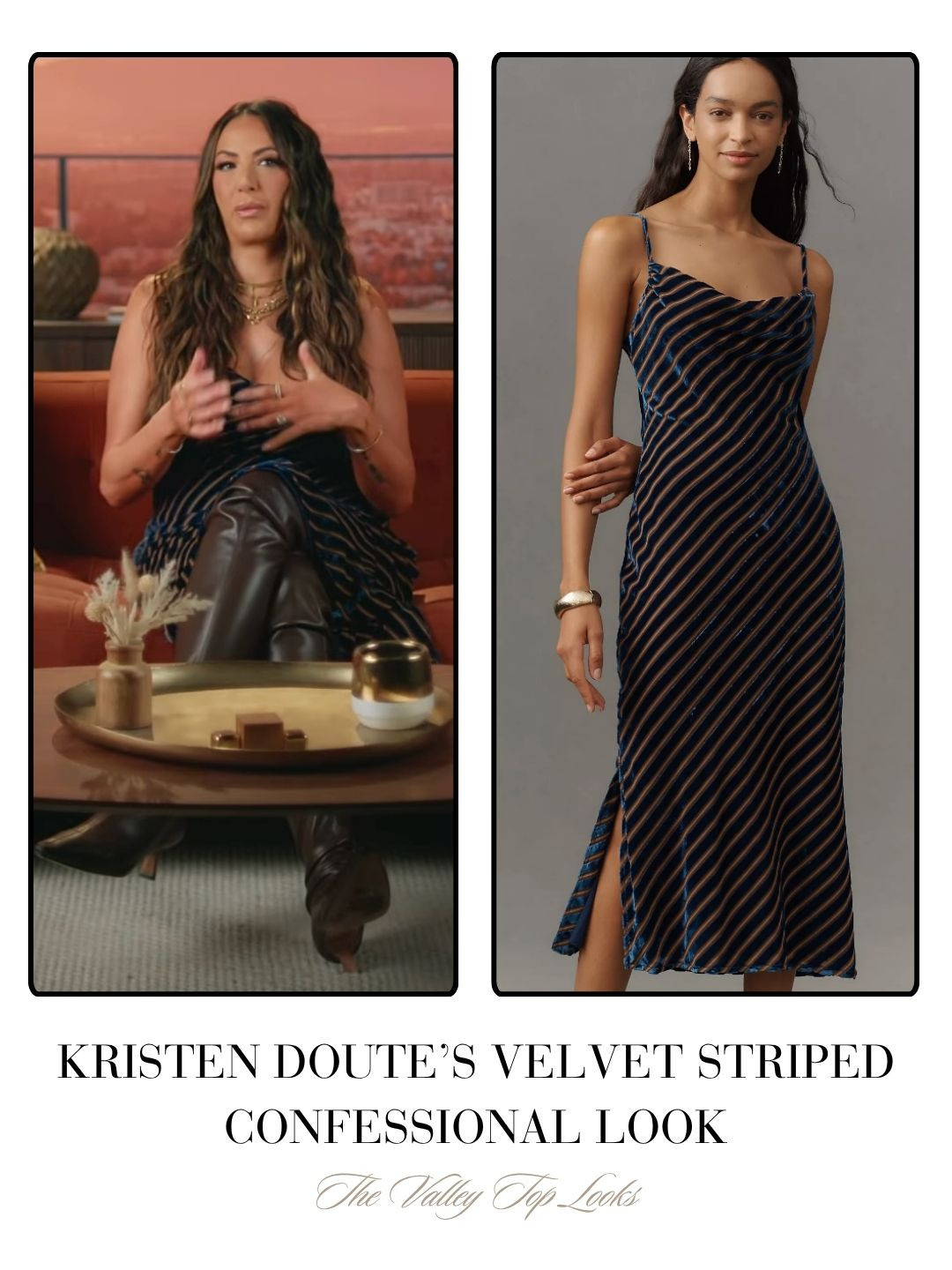 Kristen Doute's Blue Velvet Burnout Confessional Dress on The Valley Season 3 Episode 4 

 