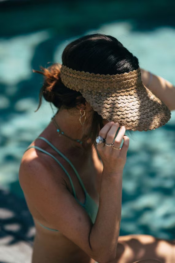 DARK TAN Eco Rattan Summer Hat / Beach Hat / Beach Accessories | Etsy | Etsy (US)
