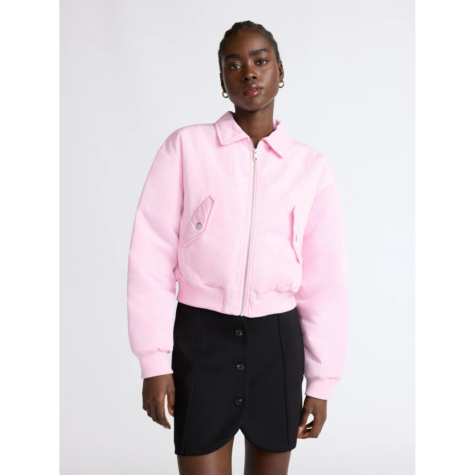 Scoop Limited Edition Women's Cropped Bomber Jacket, Midweight, Sizes XS-XXL | Walmart (US)