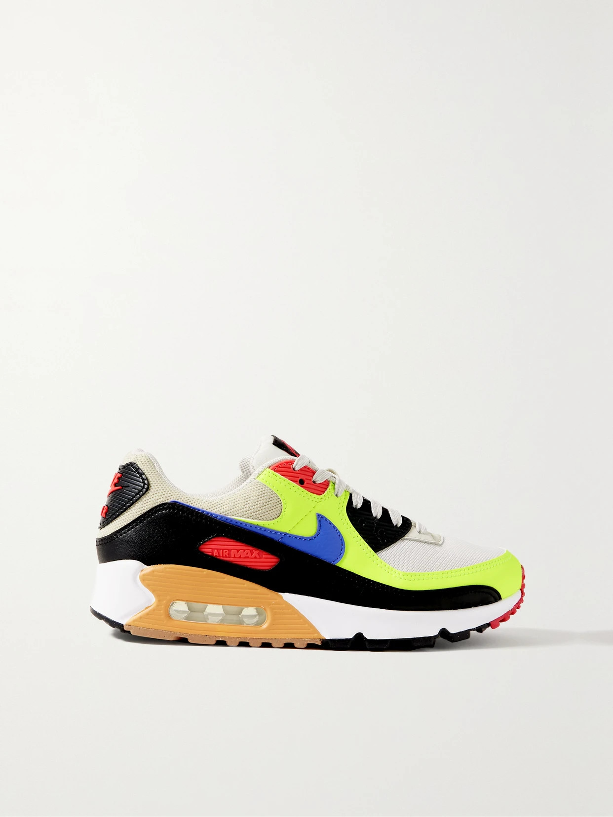Nike - Air Max 90 Rubber-trimmed Leather And Mesh Sneakers - Multi | NET-A-PORTER (US)
