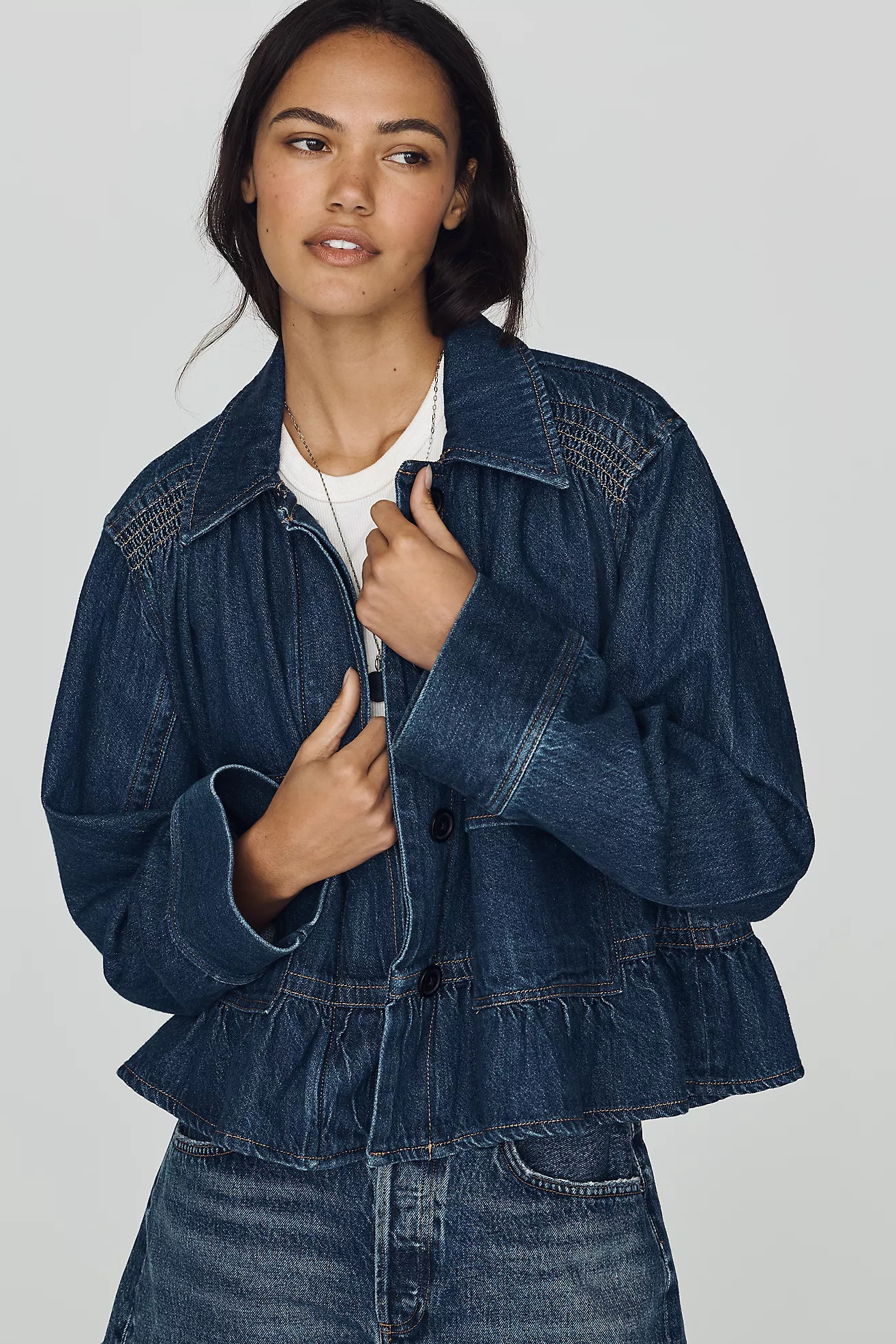 By Anthropologie Cotton Denim Swing Jacket | Anthropologie (US)