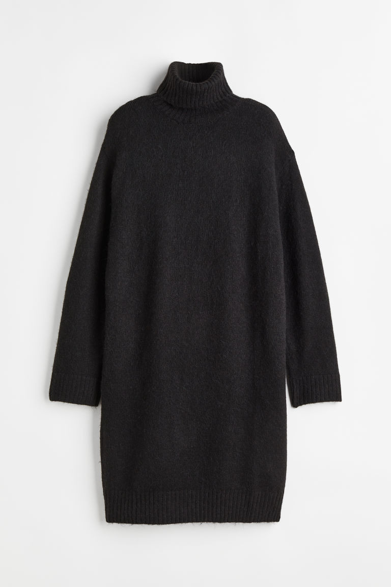 H & M - Knit Turtleneck Dress - Black | H&M (US + CA)