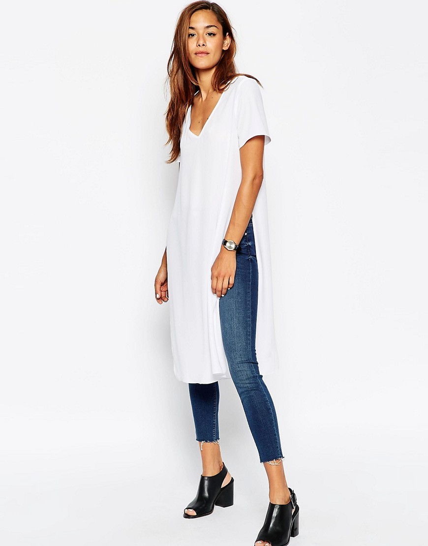 ASOS Longline Tee with Side Splits | ASOS UK