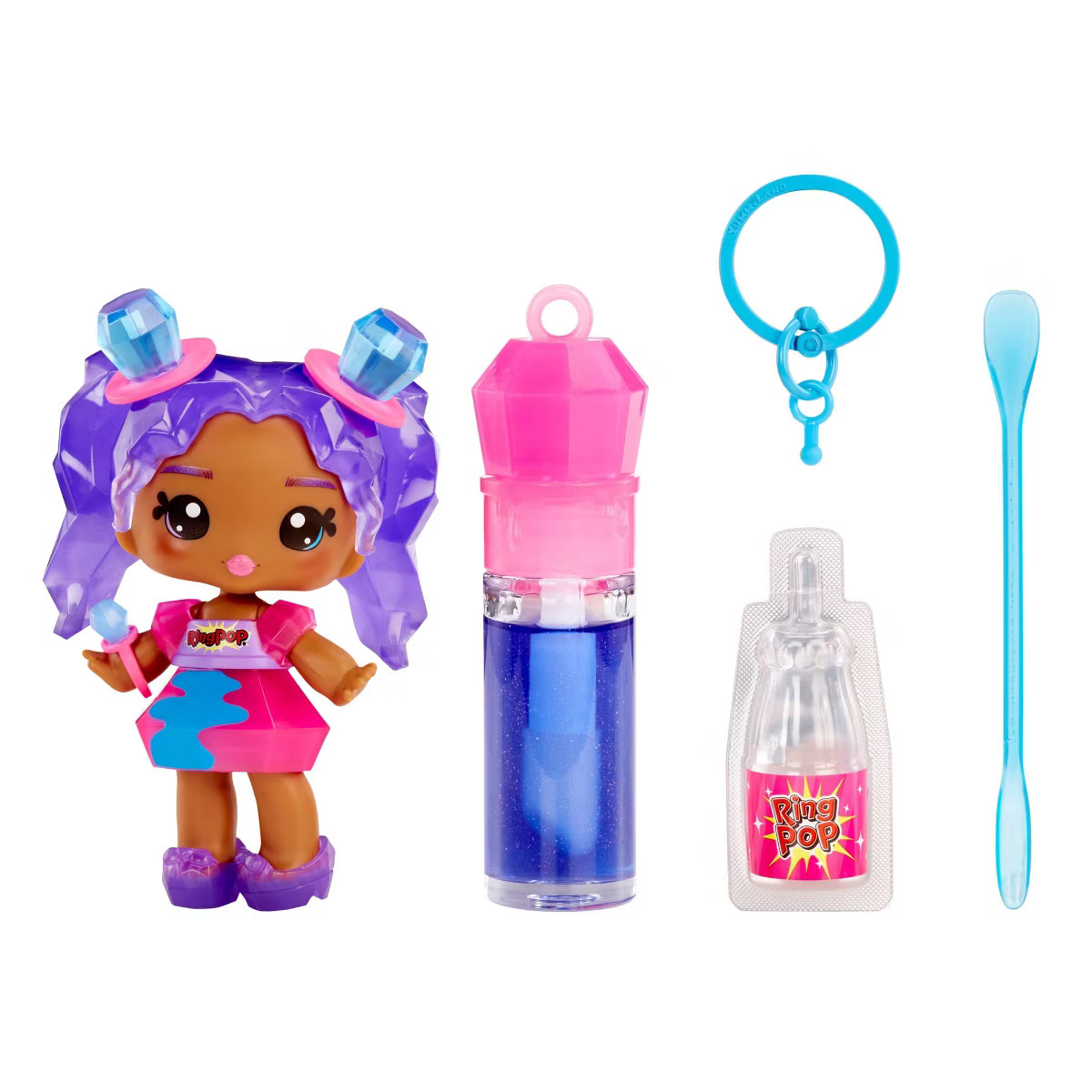 Yummiland x Licensed Sweets Lip Gloss Doll: Ring Pop Includes DIY Lip Gloss + Removable Keychain | Target