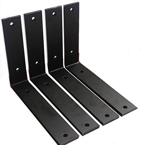 4 Pack - L 8" x H 6" x W 1.5", 5mm Thick Rustic Shelf Bracket, Iron Shelf Brackets, Metal Shelf B... | Amazon (US)