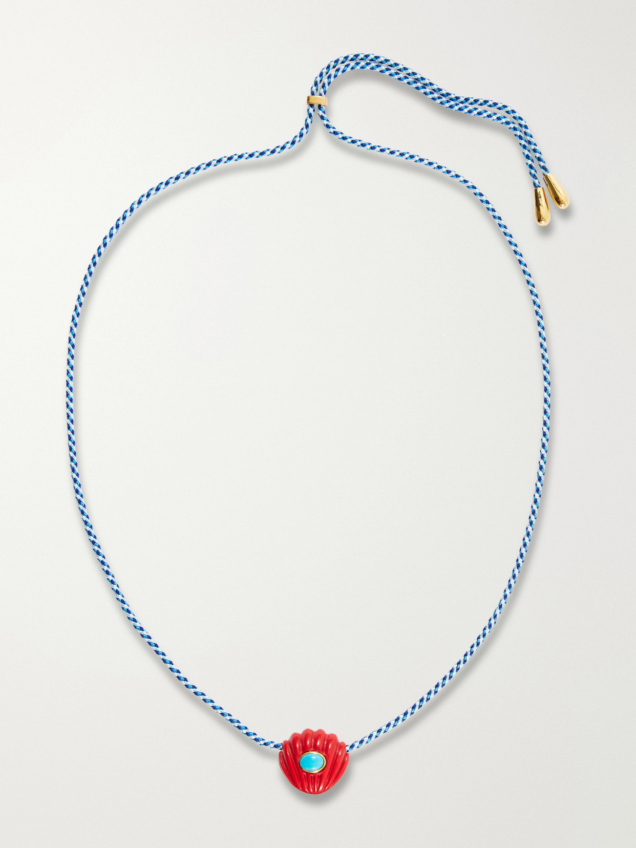 Lizzie Fortunato - Kai Gold-plated Resin, Turquoise And Chord Necklace - Blue | NET-A-PORTER (US)