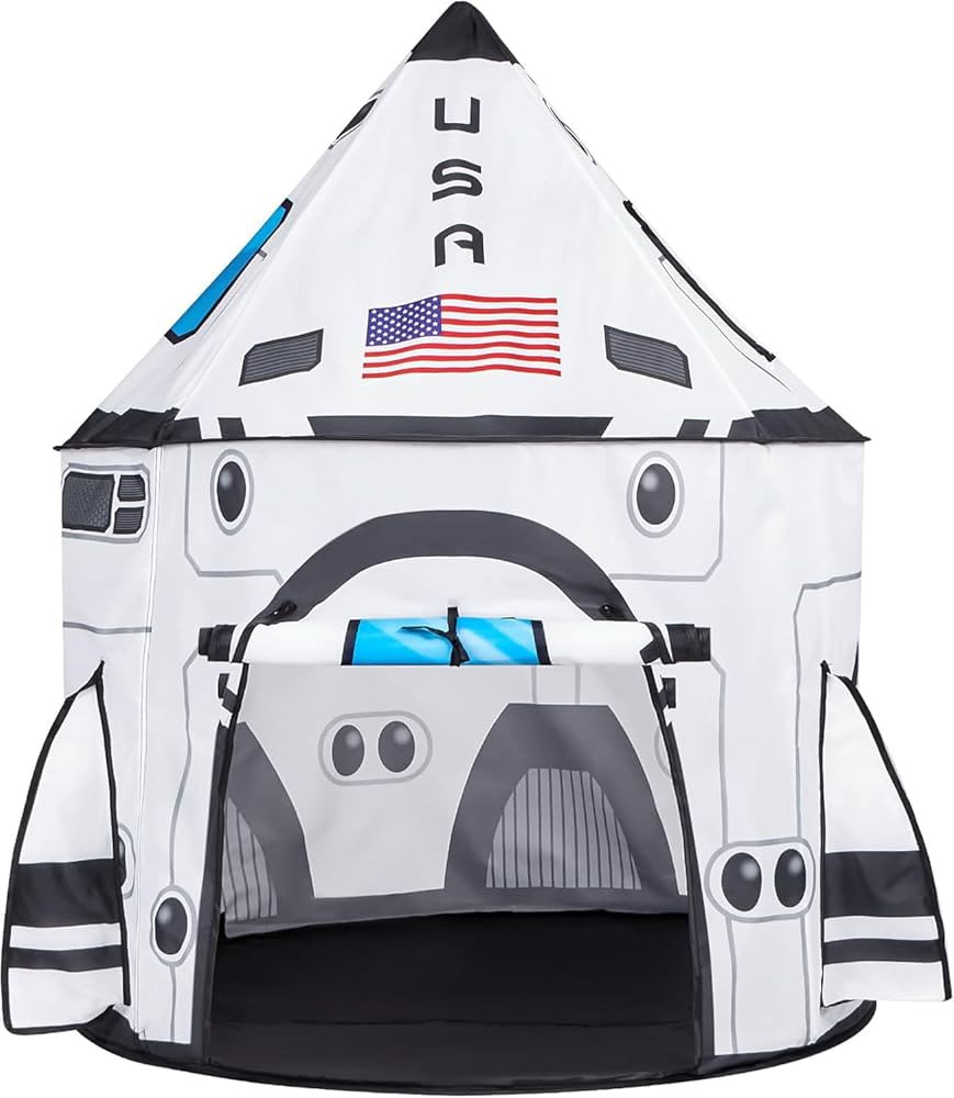JOYIN Rocket Ship Play Tent Pop up Play Tent Kids Indoor Outdoor Spaceship Playhouse Tent Set | Amazon (US)