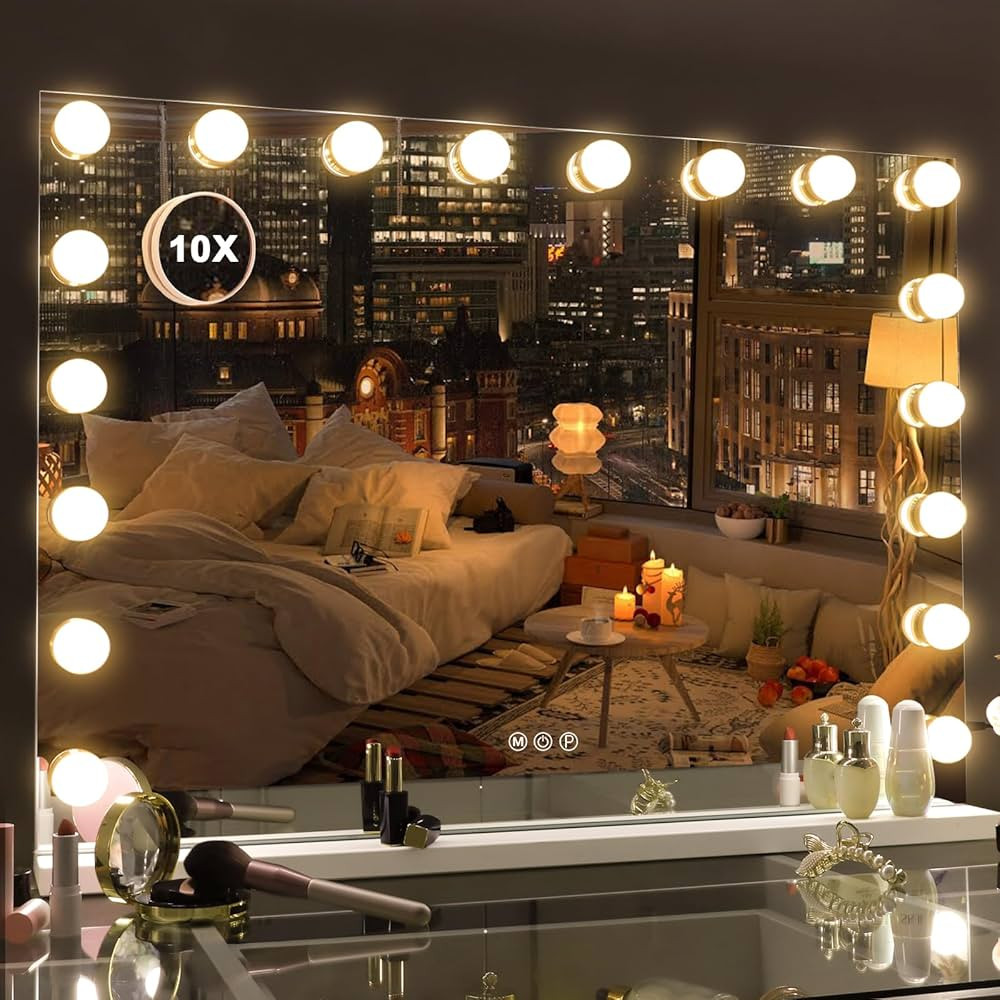 Misavanity Large Vanity Mirror with Lights 31.40’’ x 23.40’’ Hollywood Lighted Makeup Mir... | Amazon (CA)