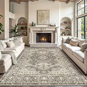 Rugland 8x10 Area Rugs - Stain Resistant Washable Rug, Anti Slip Backing Rugs for Living Room, Vi... | Amazon (US)