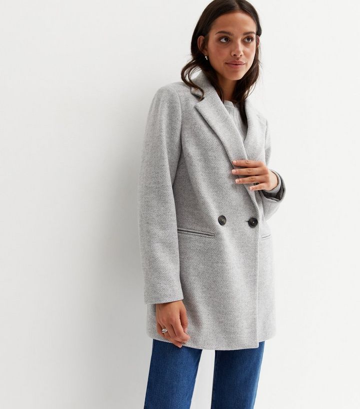Pale Grey Revere Collar Blazer Coat
						
						Add to Saved Items
						Remove from Saved Items | New Look (UK)