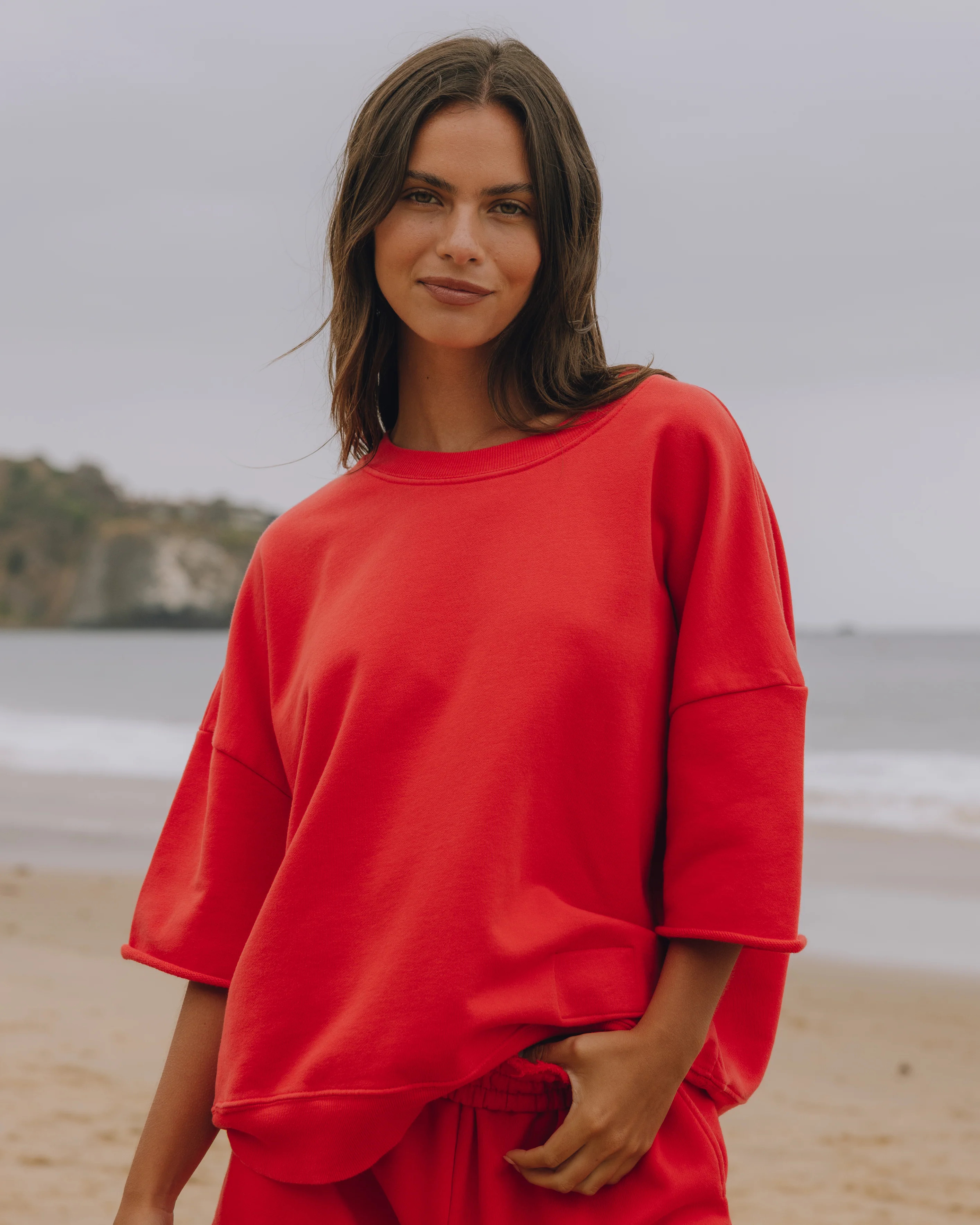 Cropped Sleeve Crew - Heart | Daily Drills LLC