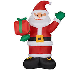 Fraser Hill Farm 10-Ft. Tall Santa Claus Holdin Gift, Outdoor | QVC