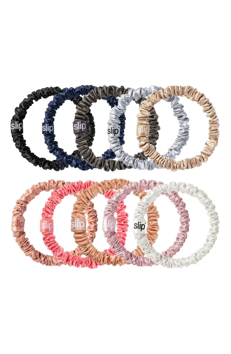 slip Pure Silk 10-Pack Skinny Scrunchies $65 Value | Nordstrom | Nordstrom