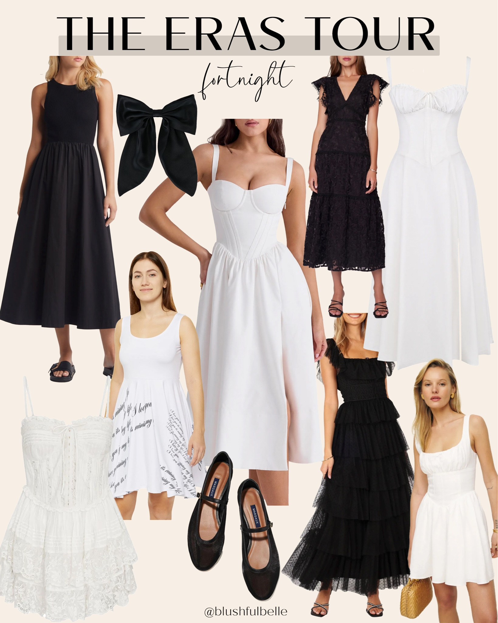 Fortnight TTPD outfit inspo 🖤🤍 Taylor Swift The Eras Tour 

White dress, black dress, concert outfit 

#LTKStyleTip #LTKParties