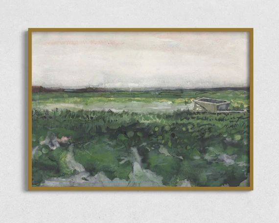 In the Field  Watercolor Landscape Vintage Wall Art Printable | Etsy | Etsy (US)