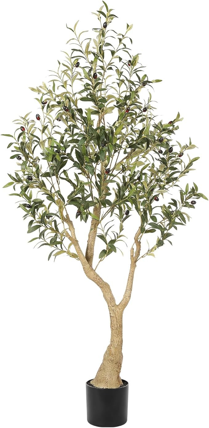 Realead Artificial Olive Tree 5FT - Realistic Faux Olive Tree Plants with Thick Trunk and Lifelik... | Amazon (US)