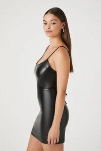 Faux Leather Lace-Up Mini Dress | Forever 21 (US)