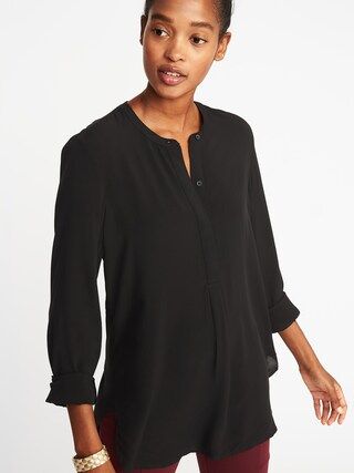 Button-Front Popover Tunic Shirt for Women | Old Navy US