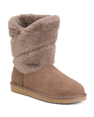 Suede Dezi Plush Short Boots | TJ Maxx