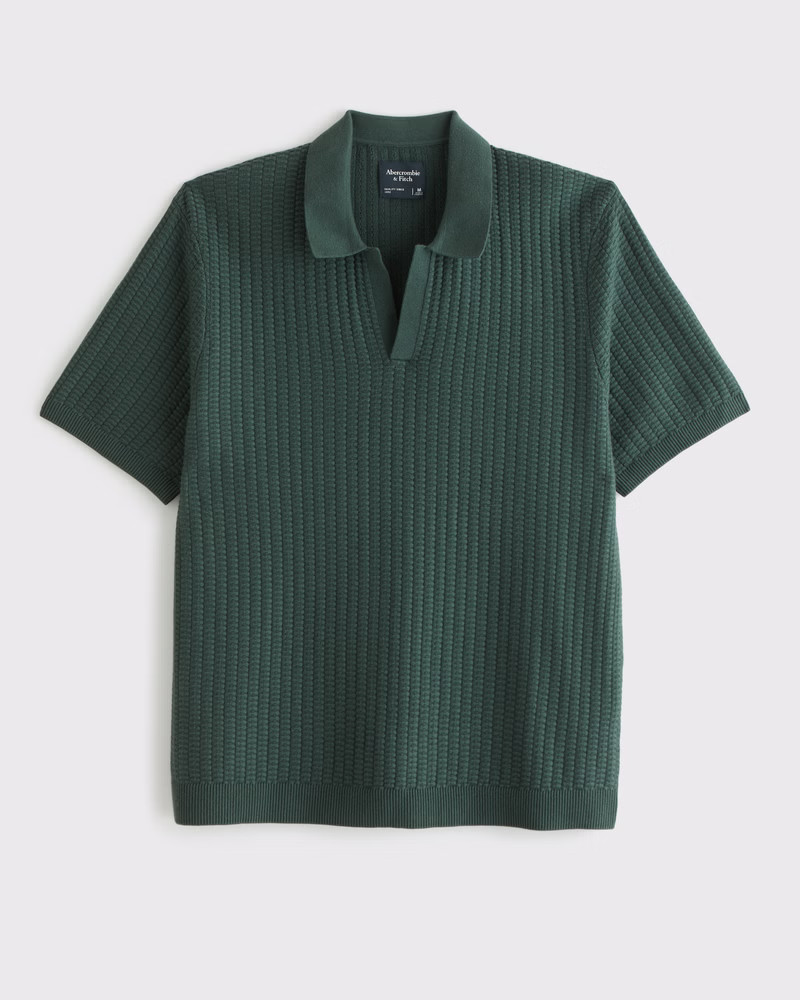 Men's Classic Stitch Johnny Collar Sweater Polo | Men's New Arrivals | Abercrombie.com | Abercrombie & Fitch (US)