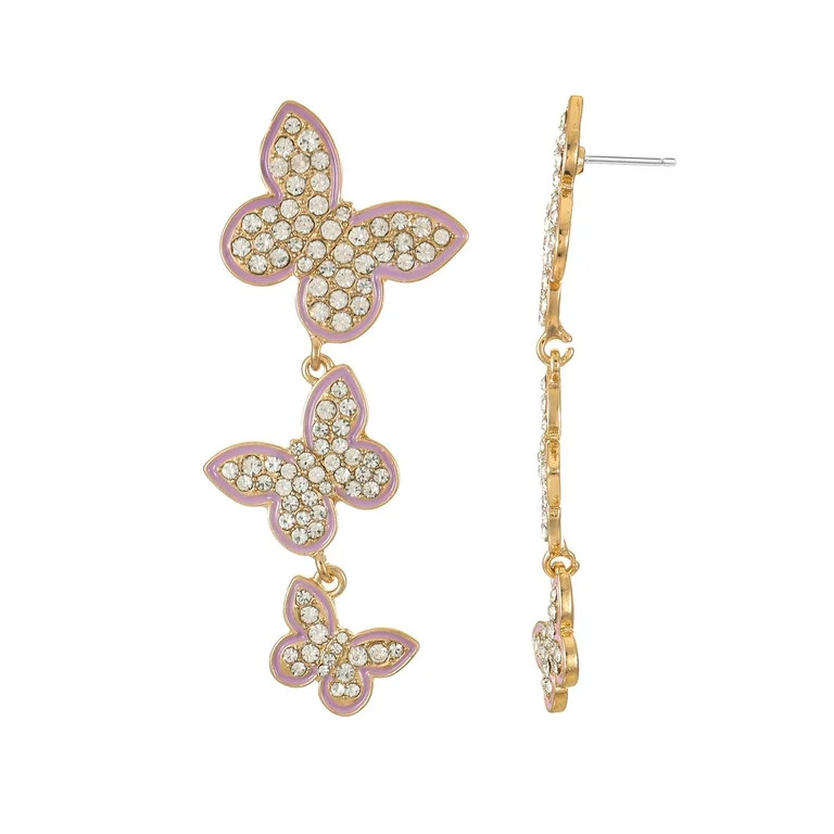 Packed Party Crystal Butterfly Earrings, 1 Pair | Walmart (US)
