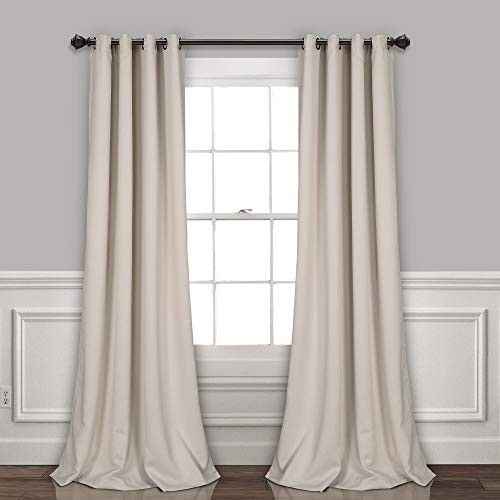 Lush Decor Insulated Grommet Blackout Window Curtain Panels, Pair, 52" W x 120" L, Wheat - Classic Modern Design - 120 Inch Curtains - Extra Long Curtains For Living Room, Bedroom, Or Dining Room | Amazon (US)