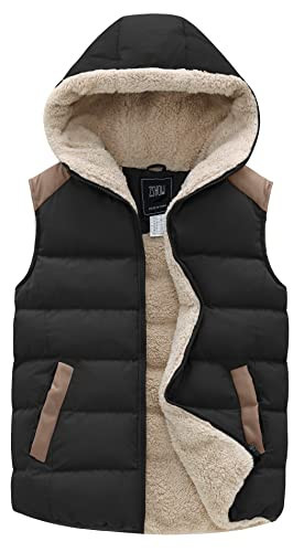 ZSHOW Women's Qulited Puffer Vest Sport Warm Thick Hooded Winter Vest(Black,Small) | Amazon (US)