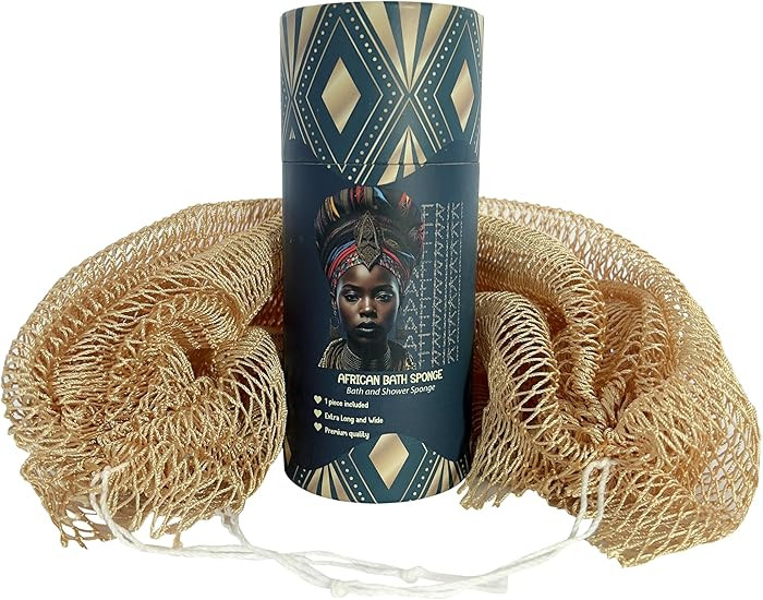 African Net Sponge, Premium Authentic Exfoliating Body Scrubber, Extra Long Stretch Bath Sponge f... | Amazon (US)